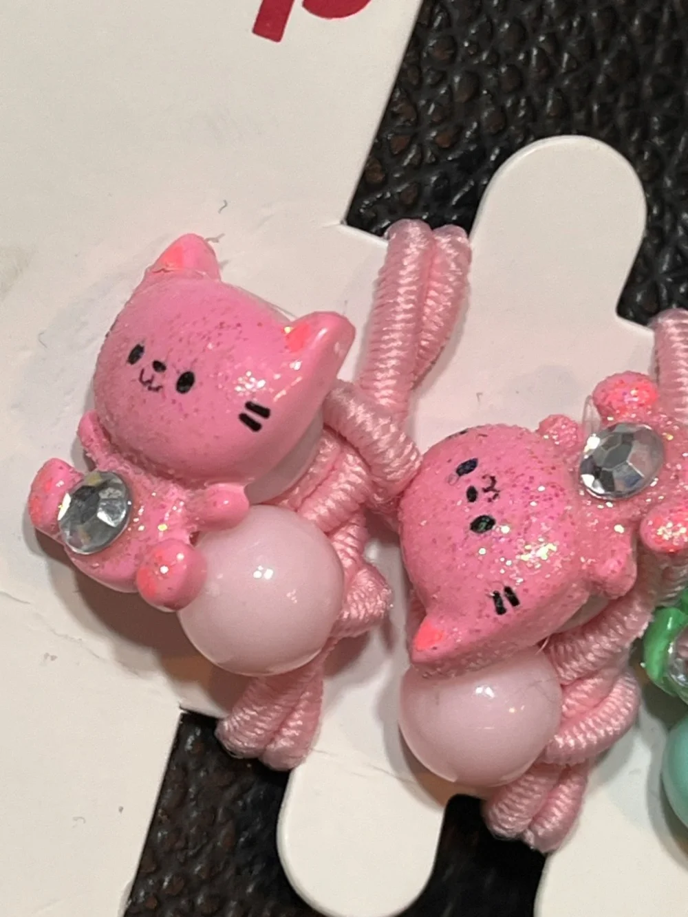 Claire’s Kids Animal Hair Ties Set of 6 | Pink Green Orange | NWT